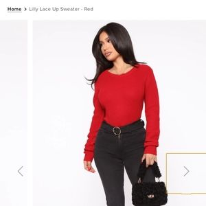 NWT Fashion Nova Lilly Lace up Sweater size med